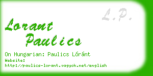lorant paulics business card