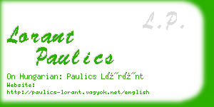 lorant paulics business card